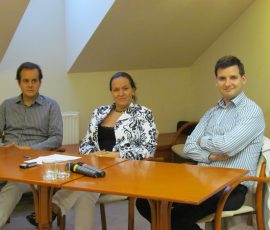 2013 · Researchers’ Night — discussion with Antal Berényi and Csaba Janáky, Marie Curie fellows